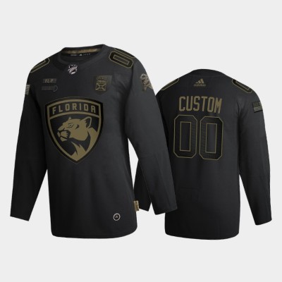 Florida Panthers Custom Men's Adidas 2020 Veterans Day Authentic NHL Jersey Black